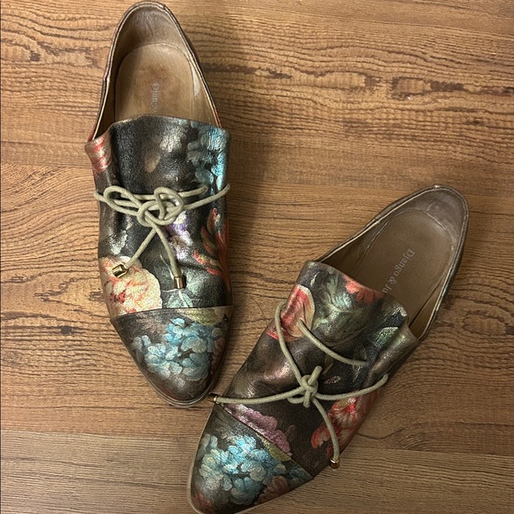 Django & Juliette kotty metallic Floral Patterned Women's Loafers - Picture 2 of 9